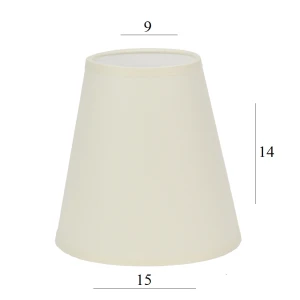 ABAŻUR do lampki stożek AB-E14 ecru 9/15 wys 14 montaż na żarówkę 