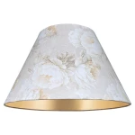 Beżowy abażur do lampy z kwiatowym wzorem stożkowy 9S E27 20/45 wys 24 PEONIE 002 premium