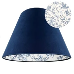 Duży abażur stożek w kolorze granatowym z aksamitu 8S E27  22/45 wys 30 VINTAGE 008
