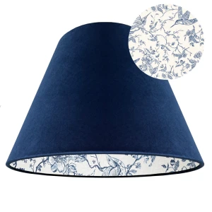 Duży abażur stożek w kolorze granatowym z aksamitu 8S E27  22/45 wys 30 VINTAGE 008