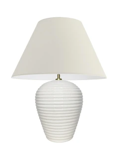 Kremowa lampa ceramiczna KOKONO duża lampa stołowa