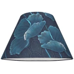 Abażur grafitowy do dużej lampy w turkusowe kwiaty 9S E27 POPPY BLUE 20/45 wys 24