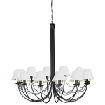 Klsayczny czarny żyrandol z dwunastoma ramionami PORSE 13522/63/KA 12