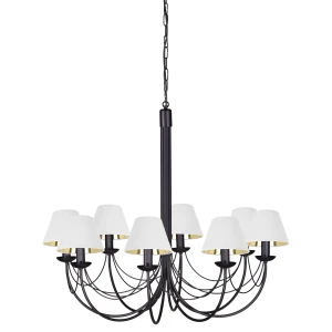 Żyrandol klasyczny czarny 8-ramienny PORSE 13521/63/KA do salonu i jadalni  