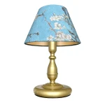 Lampka nocna złota z niebieskim abażurem JULIA O3598 L1 ZL/VINCENT