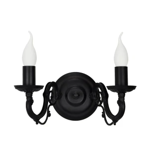 Czarny kinkiet podwójny płomyk VIOLA O3001 K2 CZA/Le