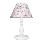 Lampka nocna z abażurem do sypialni JULIA O3598 L1 BIA/Pink Floral