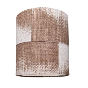 Abażur walec lniany do lampki stołowej E27 18/20 cm KWADRATY abażur boho