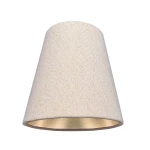 Abażur do żyrandola kinkietu len ze złotą nitką AB E14 9/15 wys GOLDEN LINEN na żarówkę