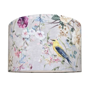 Abażur do lampy walec z weluru 14W E27 BIRD 40 wys 25 wzór w kwiaty