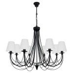 Elegancki czarny żyrandol do dużych pomieszczeń JEWESOS AB 12043/27/01 8-płomienny