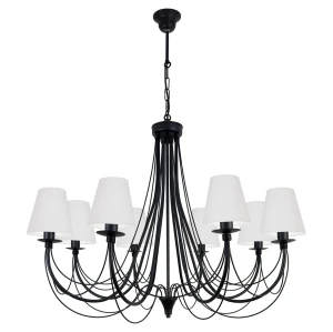 Elegancki czarny żyrandol do dużych pomieszczeń JEWESOS AB 12043/27/01 8-płomienny