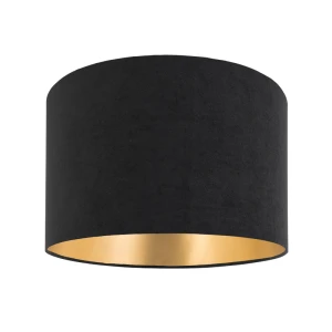 Welurowy abażur walec czarny do lamp wiszących oraz stojących 30cm 9W-E27 30/20