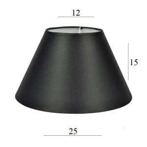 ABAŻUREK do lampki stożek 3S-E27 czarny 12/25 wys 15