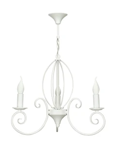 Stylowy żyrandol świecznikowy DOMINO O3013 W3 BIA/Le 3-ramienny