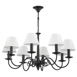 Czarny żyrandol klasyczny do salonu ASTOR 1S 1O2898 W8 CZA/1S/Le