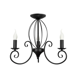 Krótki czarny żyrandol DOMINO O3023 W3 CZA/Le 3-ramienny