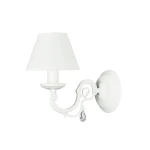 Biały kinkiet z abażurem i kryształem VIOLA KRYSZTAŁ O3000 K1 BIA/K/1S/01/Le