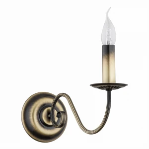 Patynowany kinkiet świecznikowy do salonu ASTOR 1O2890 K1 PAT/Le