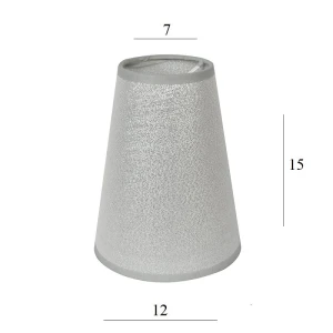 ABAŻUR do lampki stożek 2S-E14 srebro 7/12 wys 15 