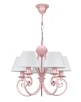 Różowy żyrandol z abażurkami LIVA 1386/R/01/L 5-ramienny