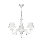 Klasyczny żyrandol prowansalski z kryształkami VIOLA KRYSZTAŁ O3003 W3 BIA/K/1S/01/Le