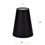 ABAŻUR do lampy stożek 2S-E14 czarny7/12 wys 15 