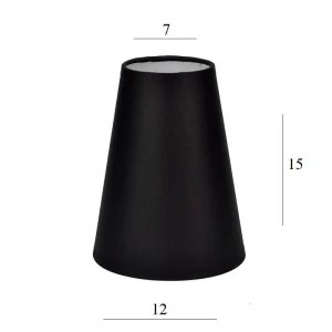 ABAŻUR do lampy stożek 2S-E14 czarny7/12 wys 15 