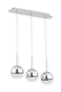 Srebrna, nowoczesna lampa z kloszami COLOROS 1O2543 W3 CH/Le