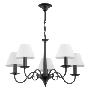 Czarno-biały żyrandol klasyczny ASTOR 1S 1O2895 W5 CZA/1S/Le