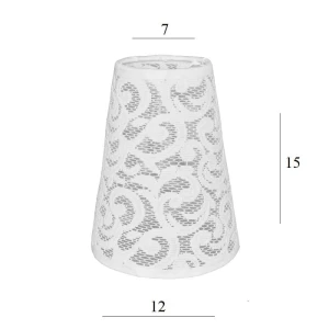 ABAŻUR do żyrandola stożek 2S-E14 koronka 7/12 wys 15 