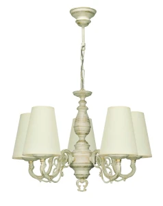 Prowansalska lampa z abażurkami VIOLA O3005 W5 AB/2S/02/Le 5-ramienna
