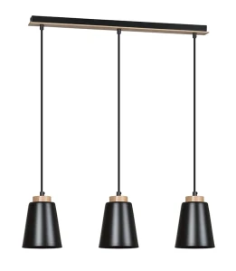Lampa z kloszami czarna 3-płomienna BILERO 1442/3/E