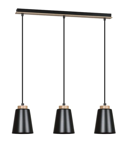 Lampa-z-kloszami-czarna-3-płomienna-442/3/E