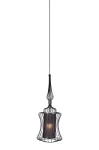 Modna czarna lampa wisząca do sypialni AMBIA S 18870 BL/N