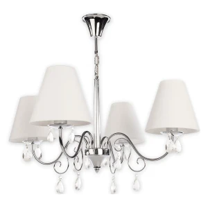 Żyrandol z krysztalkami do pokoju VELEOS 1O1964 CH BIA/Le 4-płomienny