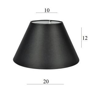 ABAŻUREK do lampyki stożek 7S-E14 czarny 10/20 wys 12 