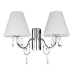 Elegancki kinkiet z białymi abażurami VELEOS 1O1961 CH BIA/Le