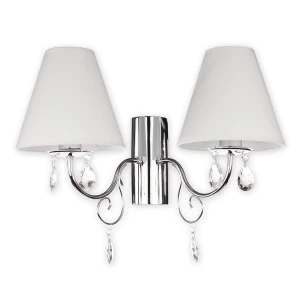 Elegancki kinkiet z białymi abażurami VELEOS 1O1961 CH BIA/Le