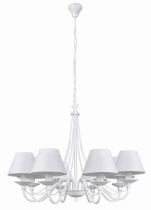 Żyrandol do salonu ROMA biały 1397P/01/AX 8-ramienny