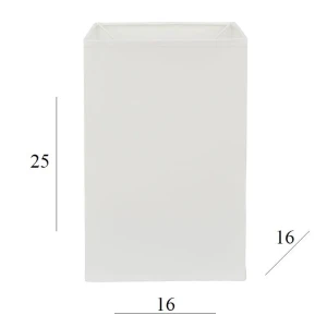 Abażur do lampy prostopadłościan 3K-E27 biały 16/16 wys 25