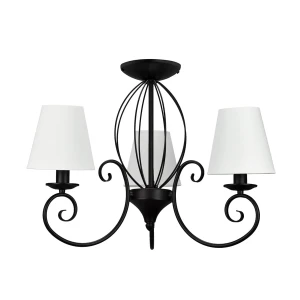 Żyrandol sufitowy z abażurami DOMINO O3023 W3 CZA/AB/01/Le 3-ramienny