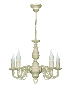 Świecznikowy postarzany żyrandol klasyczny VIOLA O3005 W5 AB/Le 5-płomienny