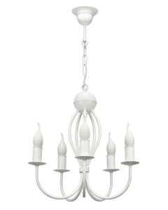 SURMA 1719/26 biały żyrandol 5-ramienny do salonu