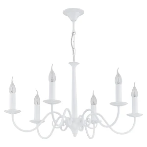 Klasyczny żyrandol świecznikowy do salonu ASTOR 1O2896 W6 BIA/Le 6-płomienny