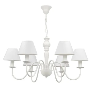 Biała lampa wisząca w prowansalskim stylu GOLDSUN 1S 1335G/26/01