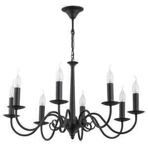 8-ramienny czarny żyrandol świecznikowy ASTOR 1O2898 W8 CZA/Le 8-płomienny 