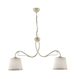 Kremowo-złoty żyrandol nad stół jadalniany KAMILA 11352- KM 2 E/J żyrandol 2- ramienny