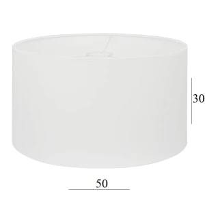 Abażur w kształcie dużego walca 6W-E27 biały 50/30