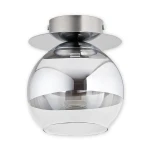 Nowoczesny srebrny plafon z kloszem COLOROS 1O2541 P1 CH/Le 1-punktowy